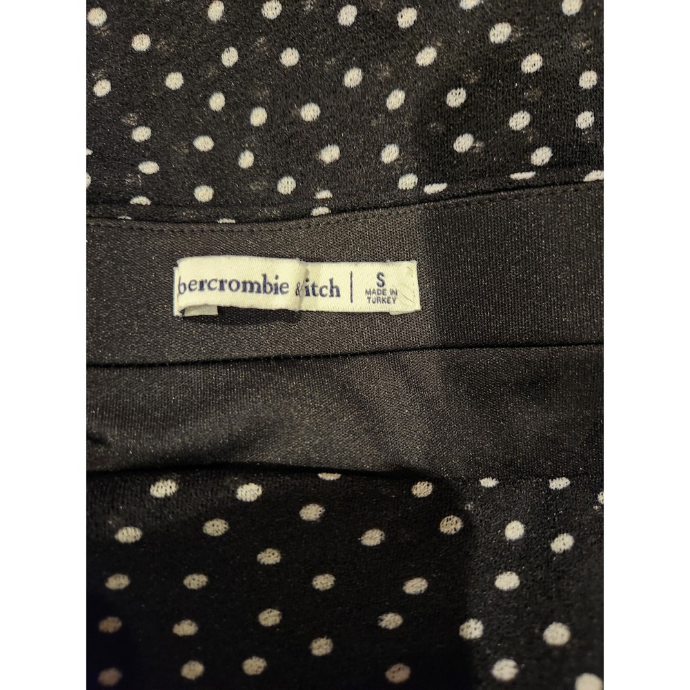 Abercrombie & Fitch Bodycon Polka Dot Ruched Mesh Strapless Midi Dress Black S - Picture 4 of 5